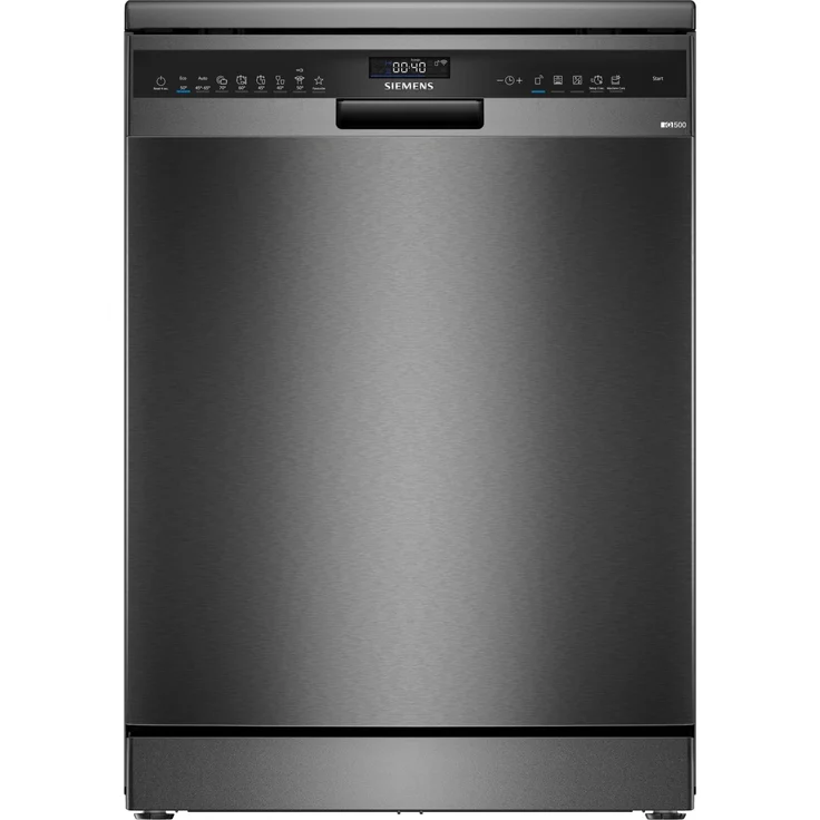 Siemens iQ500 SN25EC13CE, Freistehender Geschirrspüler mit 14 Maßgedecken, Energieeffizienz A, Schwarz/Edelstahl, Home Connect