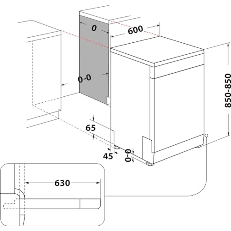 Whirlpool MaxiSpace W7F HS41 X, Freistehender Geschirrspüler, 60 cm, Edelstahl Schwarz, 15 Maßgedecke, 41 dB Geräuschpegel, Energieeffizienz C – Bild 8