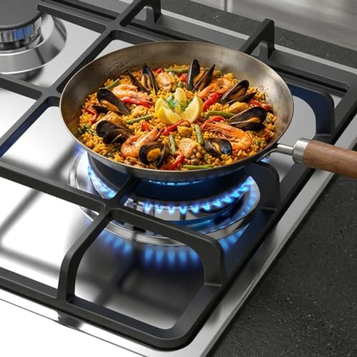 KKT KOLBE G453ED, Gaskochfeld 44,5 cm, 6,2 kW, 3 Flammig, Rahmenlos, Wok-Zone, Edelstahl, Propangas/Erdgas – Bild 4