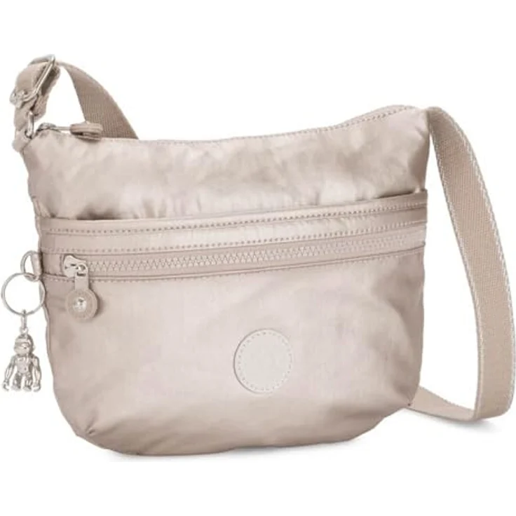 Kipling Basic Plus Umhängetasche, elegante Handtasche mit geräumigem Hauptfach und Reißverschluss-, Handyfach, 24 cm, Grau – Bild 3
