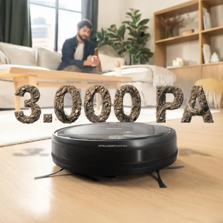 Cecotec Conga M10, Beutellos, Saugroboter mit Wischfunktion, 3000 Pa Saugkraft, Gyroskopnavigation, Schwarz – Bild 3
