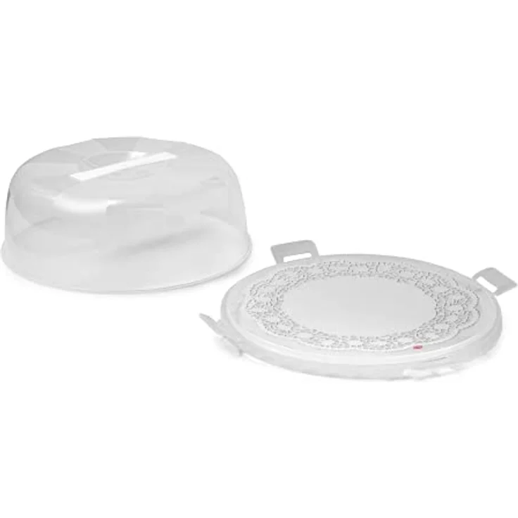 Snips | Kuchenhalter Delice | Dekorierte Innenplatte | Kuchen-Transportbox rund mit 4 Sicherheitsverschlüssen | Kuchenbox Durchmesser 28 cm x Höhe 9 cm | Hergestellt in Italien | BPA- und phthalatfrei – Bild 5