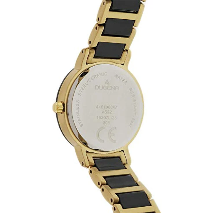 Dugena Damen Uhr Edelstahl-Ceramic Solar 4461008 Datum bicolor – Bild 3