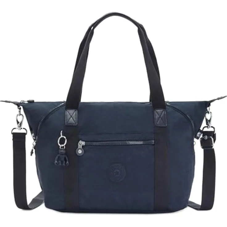 Kipling Basic Art Schultertasche, praktische Umhängetasche mit abnehmbarem Schultergurt und geräumigem Hauptfach, Blau