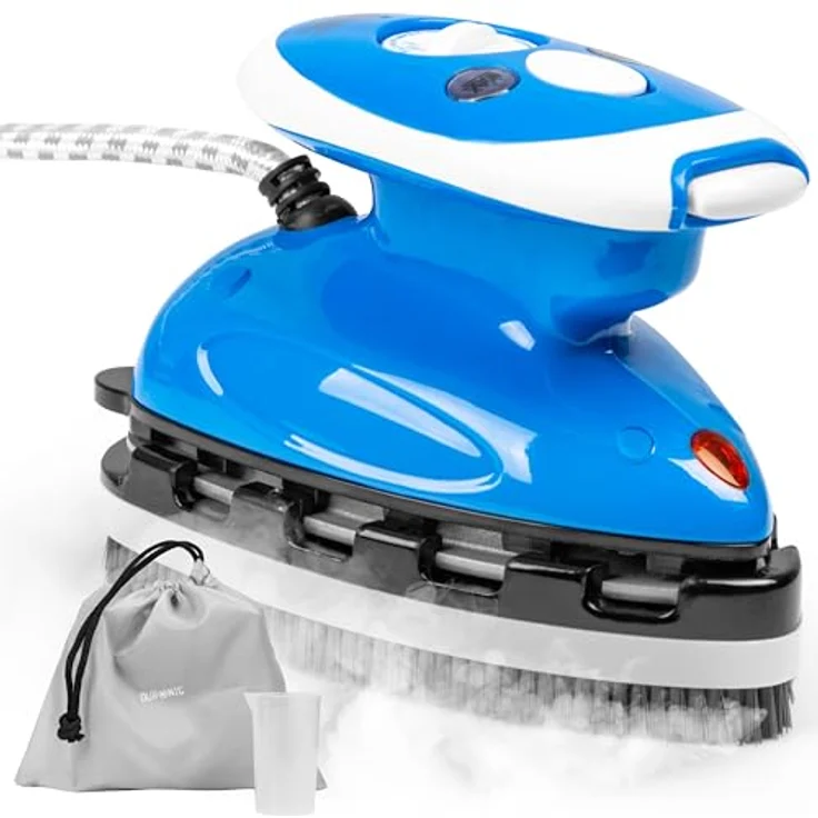 Duronic SI2 BE Mini Reisebügeleisen, 375W Dampfbügeleisen mit 50ml Wassertank, ergonomisches Design, blau – Bild 1