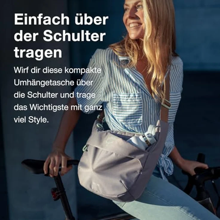 Osprey Daylite Crossbody Pouch, kompakte Handtasche mit Flaschenhalter, schwarz, aus 100 % recyceltem Stoff – Bild 3