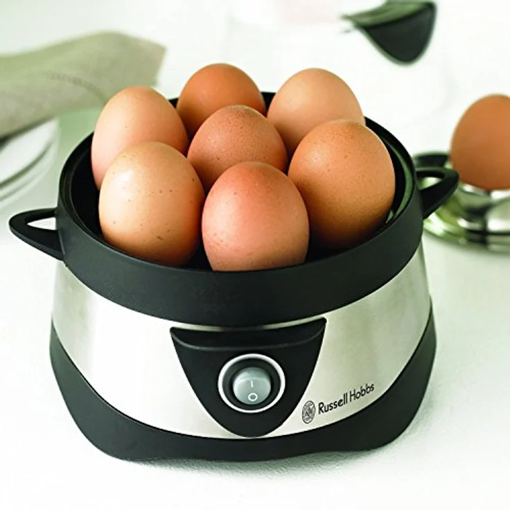 Russell Hobbs Eierkocher, 1 bis 7 gekochte oder 3 gedämpfte Eier (inkl. Dampfgarer-Einsatz), automatische Abschaltung, Signalton, BPA-frei, inkl. Messbecher, CookHome 14048-56 – Bild 2