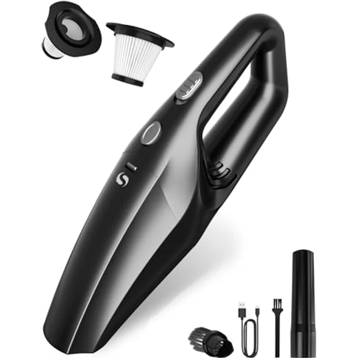 SERVOMASTER Handstaubsauger Akku kabellos, Mini Staubsauger mit starker Saugkraft und Zubehör für Zuhause, Büro und Auto – Bild 1