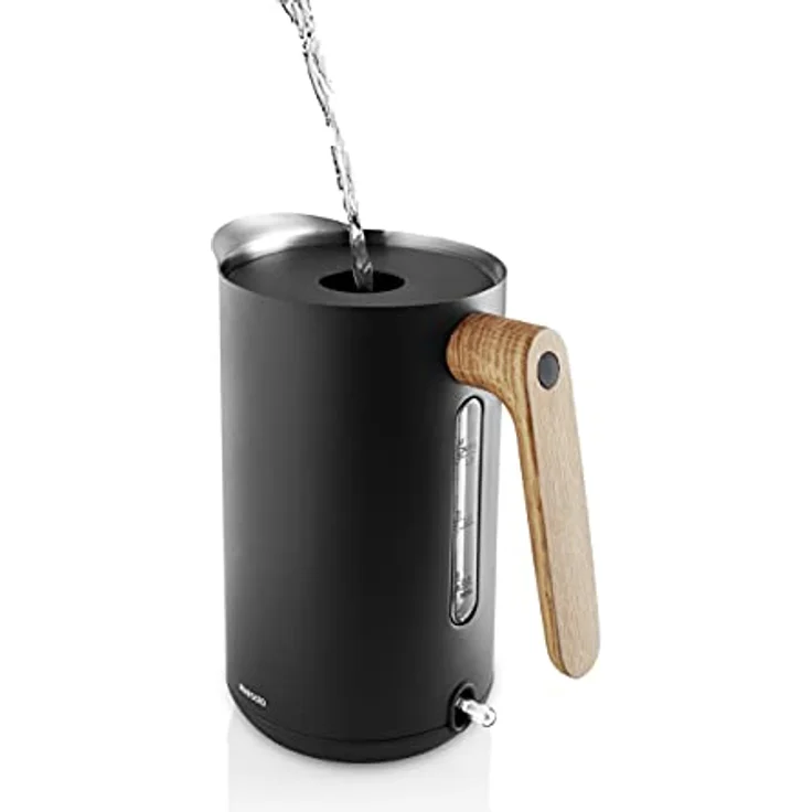 Eva Solo Wasserkocher Nordic Kitchen, 2200W, 1500 ml, kabellos, Edelstahl und Kunststoff, mit Eichen­holzgriff, schwarz – Bild 4