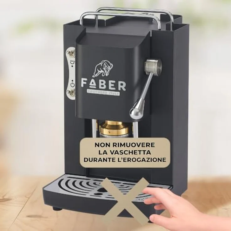 Faber Coffee Machines Pro Deluxe 3.0 Chrom, Kaffeepadmaschine für 44mm ESE Pads, hygienischer Wassertank aus Glas, magnetisch abnehmbare Brühgruppe und Auslauf – Bild 9