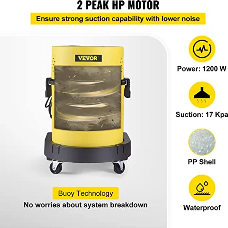VEVOR 4in1 Nass-Trockensauger, 1200W Waschsauger mit 20L Tank und HEPA-Filter, inkl. Fernbedienung und verschiedenen Bürsten – Bild 5