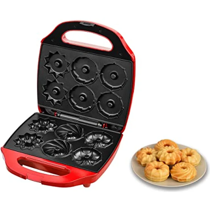 Kalorik TKG CKM 1007 RD Guglhupfbäcker Traditionsformen, 3 Formen für leckere Törtchen, 900 W, Rot NEU*53443