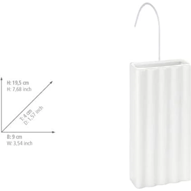 WENKO Keramik Luftbefeuchter Mod. Linien, Weiß, zum Aufhängen an alle Heizungen, flache Form – Bild 5