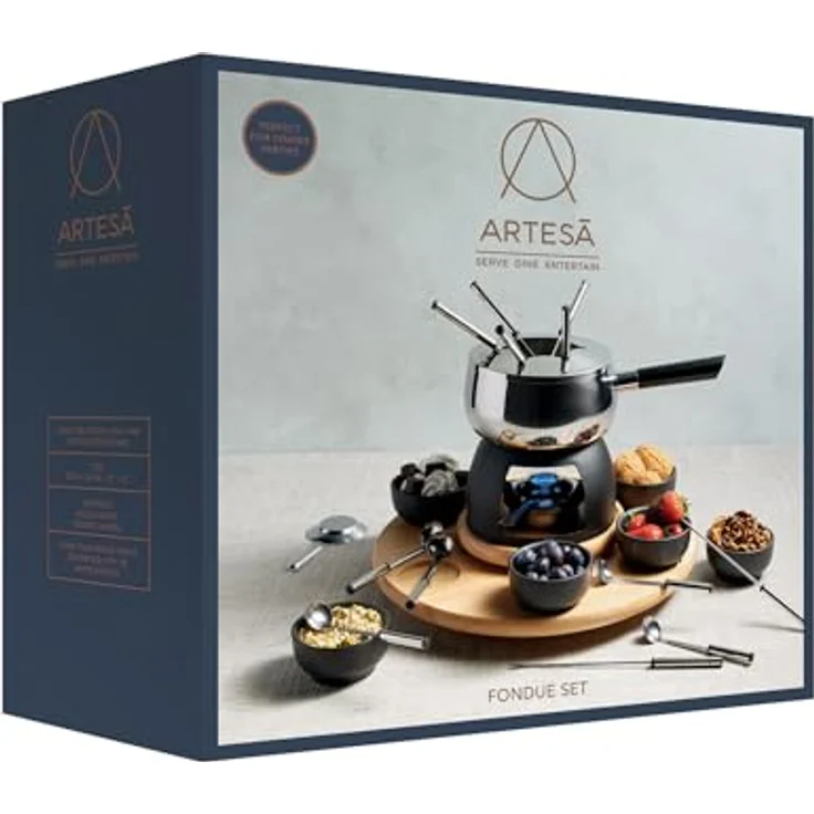 Master Class Artesa Party-Fondue-Set 6 Personen - E-S-Keramik-Holz – Bild 8