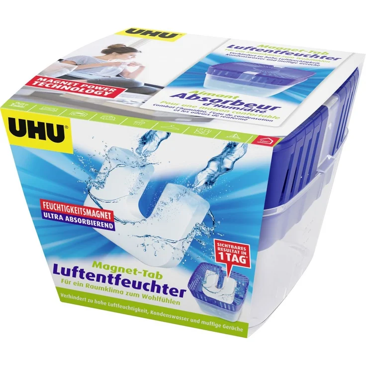 UHU Luftentfeuchter Feuchtigkeitsmagnet Original, 450 g zur Bekämpfung von Feuchtigkeit und Gerüchen – Bild 1