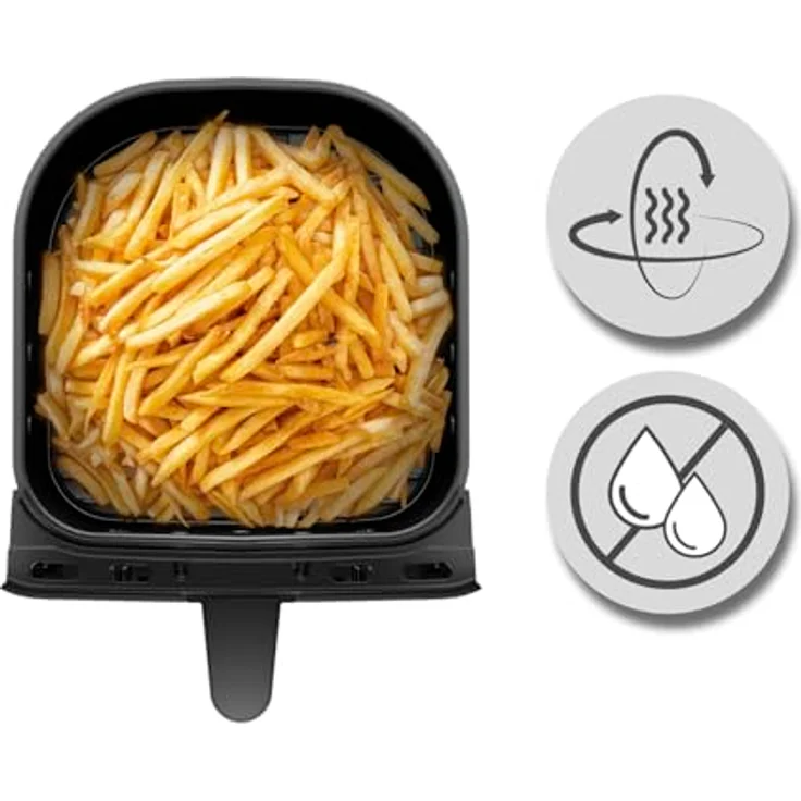 WMF Multi Taste Heißluftfritteuse, Airfryer, 1550 W, 0,8kg für 4-6 Personen, gesundes Frittieren, Dörren, Grillen, Heissluftfriteuse mit 8 Programmen, 4,2l Air Fryer, schwarz – Bild 4
