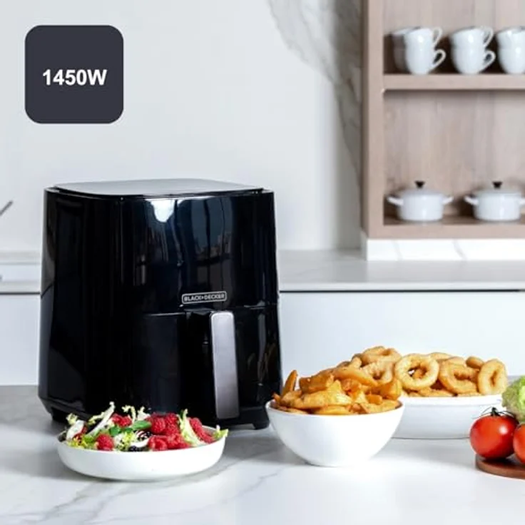 Black + Decker BXAF5000E 5 L Heißluftfritteuse ohne Öl, 1450 W, Schwarz – Bild 3