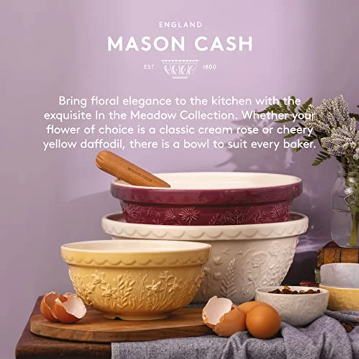 Mason Cash Steingut Rührschüssel 26 cm | Pink | 1,9 L | aus hochwertigem, splitterresistentem Steingut | Teigschüssel groß – Bild 4
