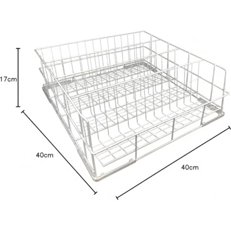 Morleos Gläserspülkorb Drahtgitterkorb 400x400 mm, 4 Reihen für Gastro-Spülmaschinen, Made in EU, robust mit Kunststoffbeschichtung – Bild 4