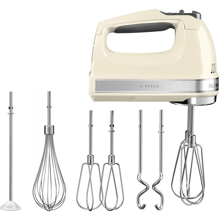 KitchenAid Handmixer 5KHM9212EAC ALMOND CREAM, 85 W, 9 Stufen, Premium Handrührer mit ergonomischem Design, ALMOND CREAM