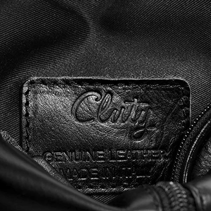 Cluty Umhängetasche, echt Leder, Made in Italy, 3 Fächer, längenverstellbarer Schultergurt, schwarz – Bild 9