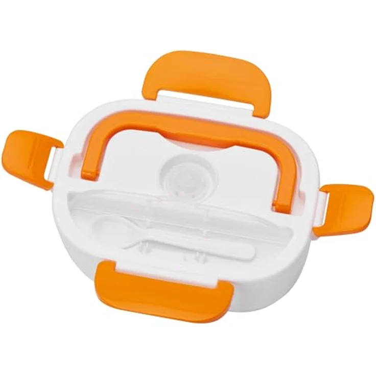 Clatronic LB 3719 elektrische Lunchbox, Erwärmen von Speisen bis zu 75°C, Volumen Circa 1.7 Liter, weiß-orange, Kunststoff – Bild 5
