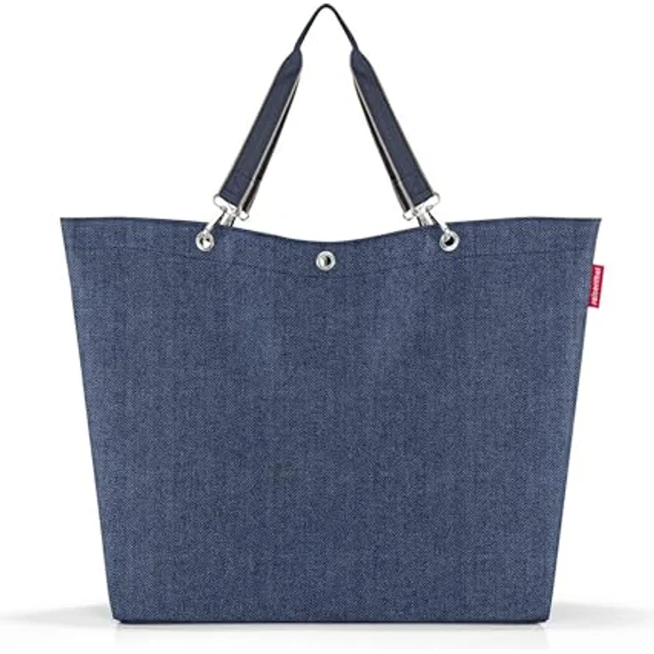 reisenthel Classic Shopper XL Herringbone Dark Blue, Einkaufstasche mit Polyester Material, Blau – Bild 1