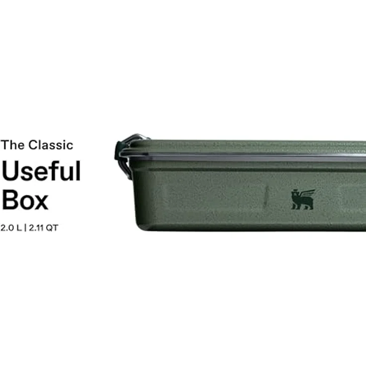 STANLEY 1913 Useful Classic Box 2L, Spülmaschinenfeste Edelstahl-Lunchbox, stapelbar, BPA-frei, Hammertone Green – Bild 3