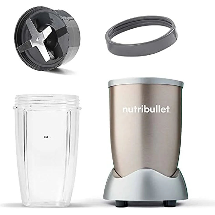 Nutribullet Smoothie-Maker 900 Pro, 900 W, 5-teilig, Edelstahl, Kunststoff, champagne – Bild 2