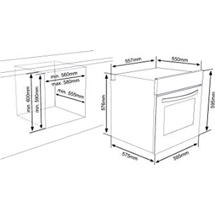 SHARP K-61D27BM1-FR Einbau-Elektro-Backofen mit 68 L auf 5 Ebenen, Pyrolyse Selbstreinigung und 6 Heizarten, Schwarz – Bild 5