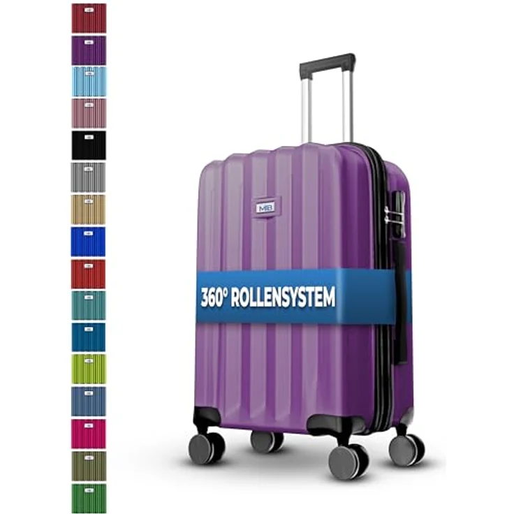 MY TRAVEL BAG Hartschalen-Koffer Trolley ABS Reisekoffer 4 Zwillingsrollen (Lila, Großer Koffer (75cm)) - Laufruhiges 360° Rollen-System, Integriertes Sicherheits Zahlenschloss, Kluge Innenraumaufteilung – Bild 1
