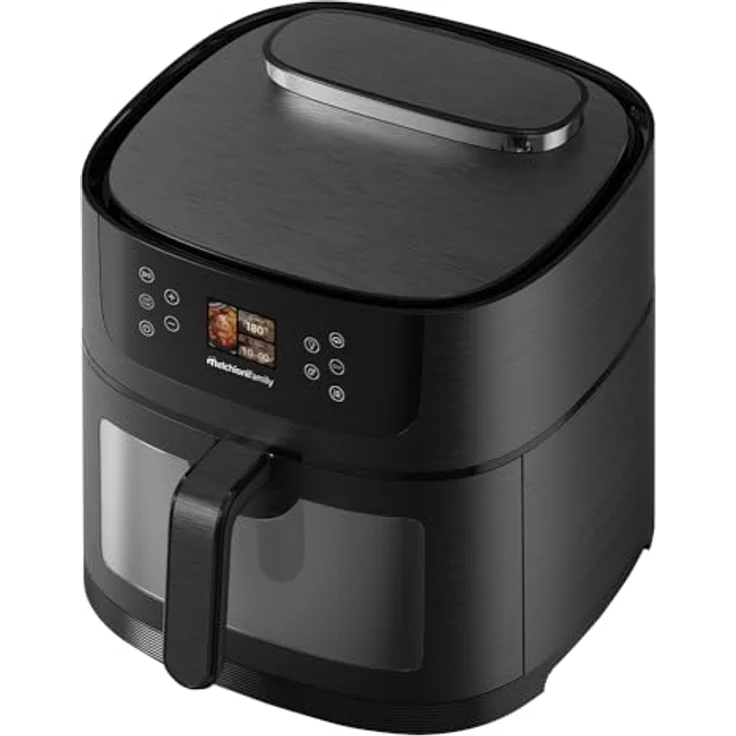 Melchioni Family Dora AI Luftfritteuse, 8 l, mit KI-Lebensmittelerkennung, 24 voreingestellten Programmen und Soft-Dampf, 1800 W, Schublade mit Fenster und Innenlicht – Bild 2