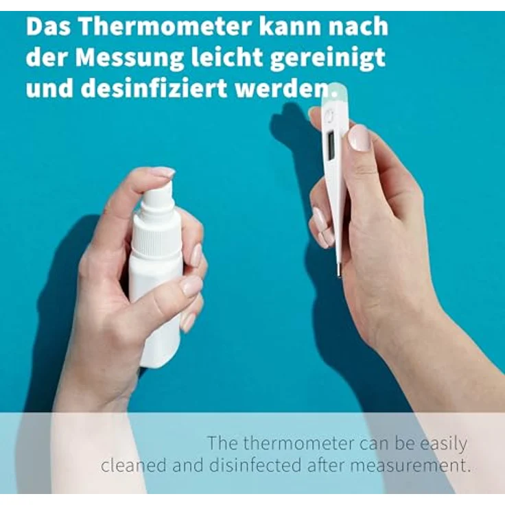 pulox Fieberthermometer mit LCD-Display - Professionelles, medizinisches Digitalthermometer mit akustischem Signal und Speicherfunktion – Bild 5