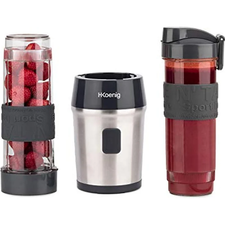 H.Koenig MXK30 Mini Standmixer, 300W 0,57L Kapazität, Edelstahl, schwarz, transparent – Bild 4