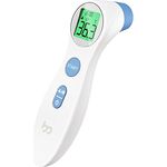 Fieberthermometer für Babys, Kinder und Erwachsene, kontaktloses Stirnthermometer Infrarot Thermometer mit sofortiger genauer Ablesung, Fieberalarm, Weiß, Digital
