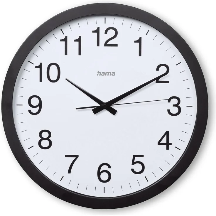 Hama Aruba Wanduhr (40 cm), Quarzuhr mit schleichendem Sekundenzeiger, weißes Ziffernblatt – Bild 1