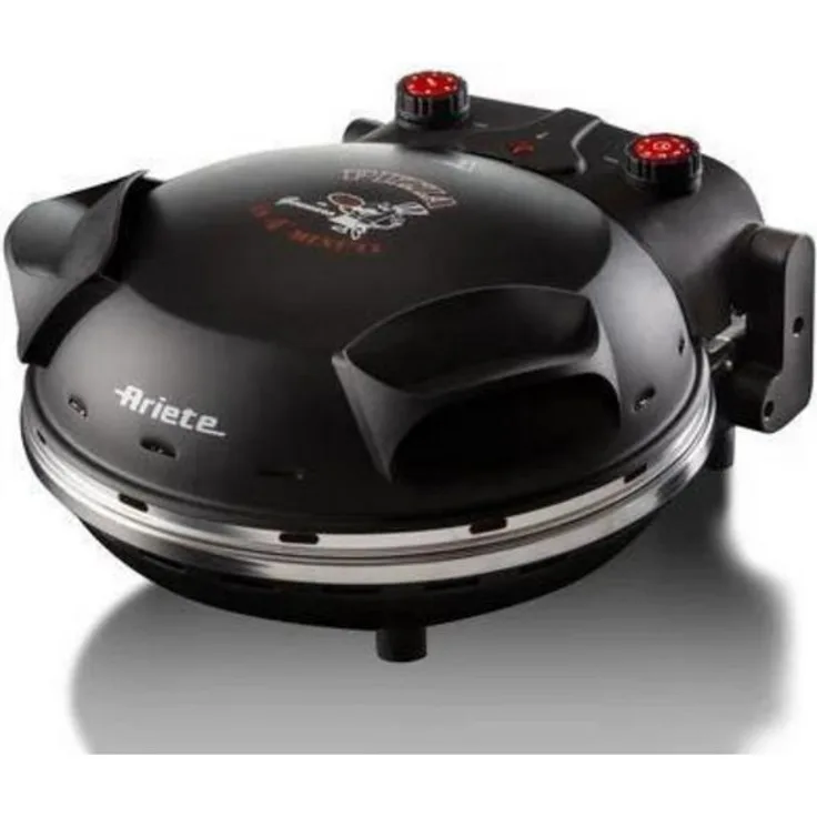 Ariete Minibackofen Pizzaofen, Pizza in 4 Minuten 917 schwarz, Vintage, Style - Heißluft-Minibackofen mit 1200 W Leistung und Oberhitze
