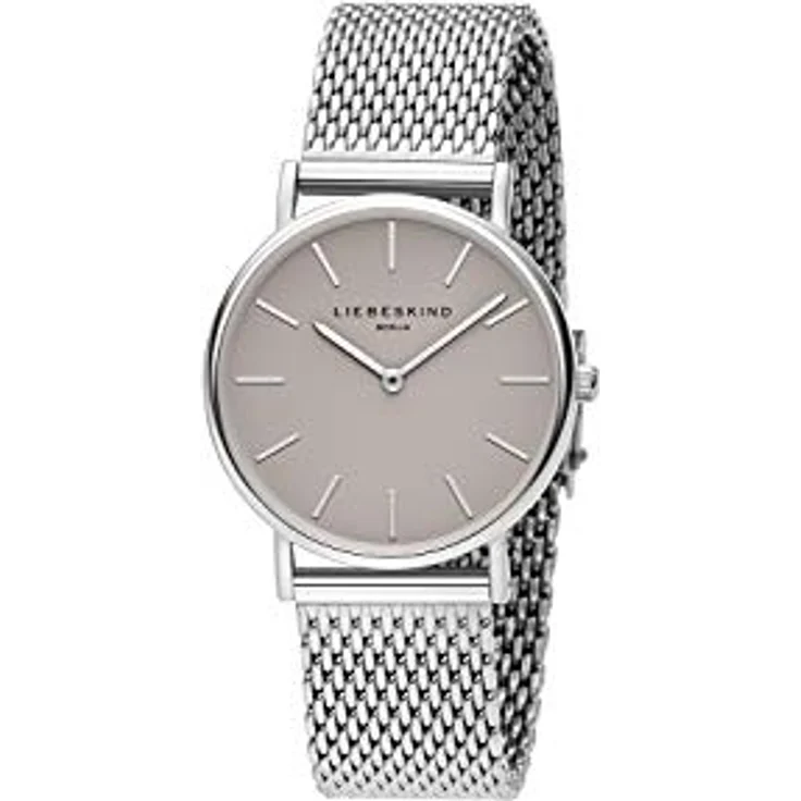 Liebeskind Damen, Uhr, Silber, 34 mm - Zweizeiger Damenuhr mit Edelstahlgehäuse und hochwertigem Edelstahl Mesharmband, gut ablesbares Zifferblatt – Bild 2