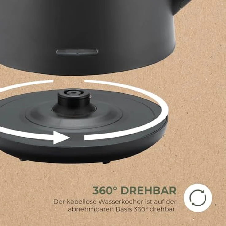 Bourgini Elements, Digitaler Wasserkocher, 1,7 Liter, Schwarz, GRS-e recycelte Materialien, präzise Temperaturwahl, Warmhaltefunktion – Bild 6