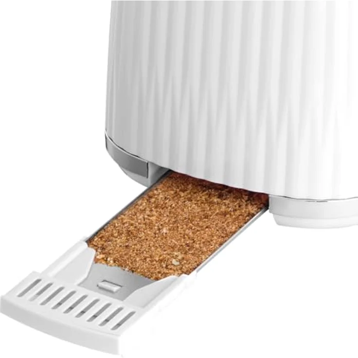 Russell Hobbs Toaster Eden (6 Bräunungsstufen, Hebefunktion, Auftau-, Aufwärm- & Stoppfunktion, Krümelschublade, Brötchenaufsatz, Weiß) – Bild 5