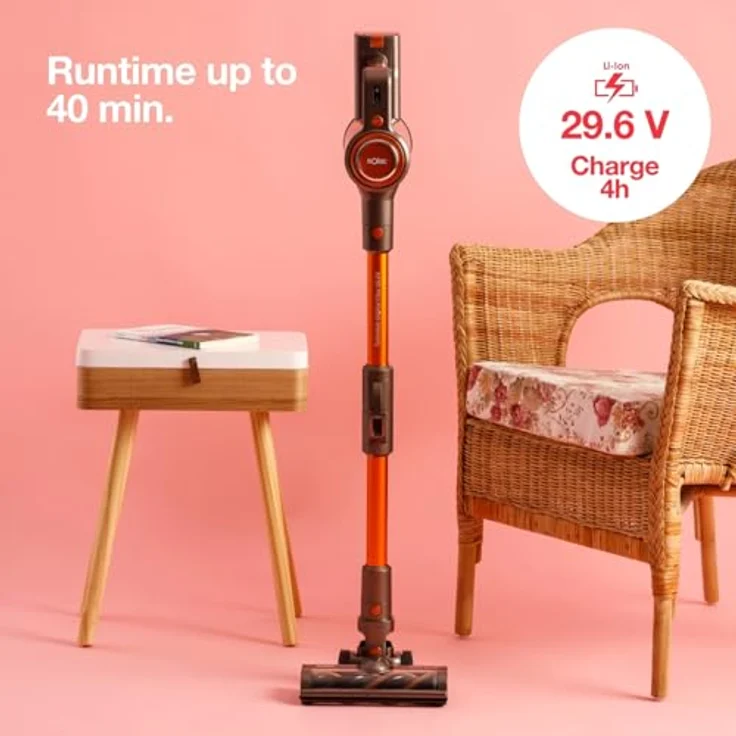 Solac Turbobat Digital Flex AE2515, Elektrischer Kehrbesen mit 200W Digitalmotor, 29.6V Akku, Flexibles 90° Rohr, Metall/Kunststoff, Braun/Kupfer – Bild 3