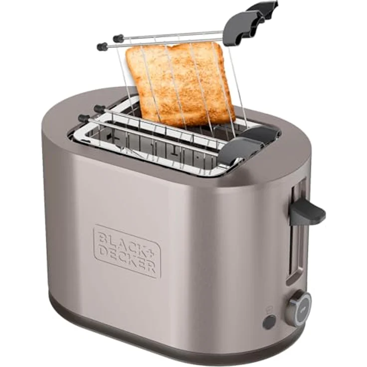 Black & Decker Es9600160b 900w Toaster mit 2 Schlitzen aus Edelstahl, EU Plug 220V, One Size – Bild 2