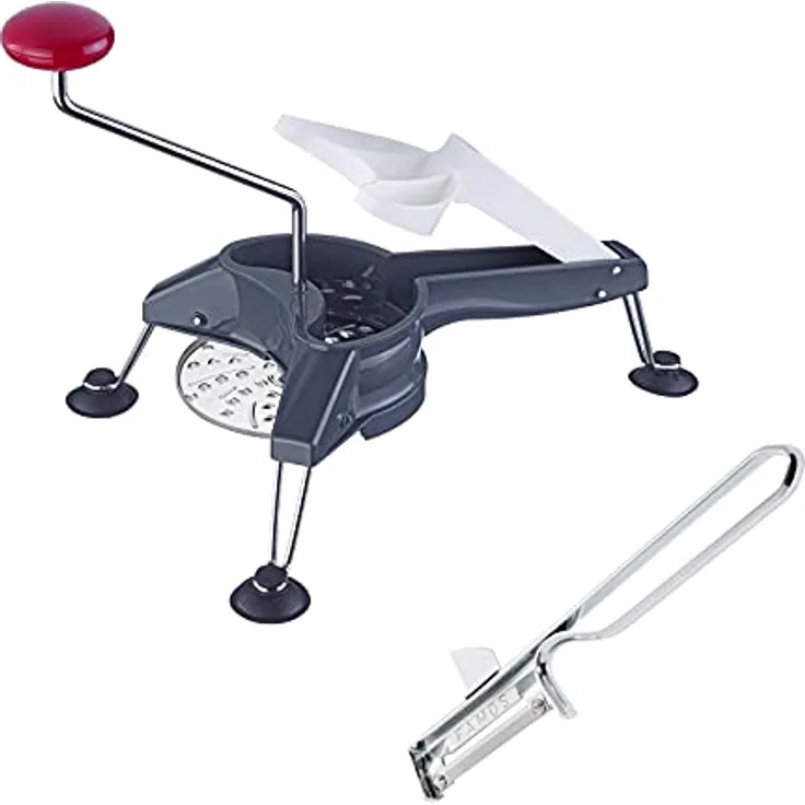 Westmark Set, 1 Gemüseschneider mit 3 Scheiben + 1 Spar-/Pendelschäler, Edelstahlklingen, Schnitzel Mouli, Famos, 117122E7