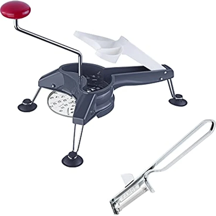 Westmark Set, 1 Gemüseschneider mit 3 Scheiben + 1 Spar-/Pendelschäler, Edelstahlklingen, Schnitzel Mouli, Famos, 117122E7 – Bild 1