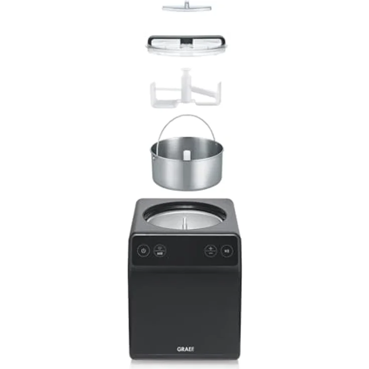 GRAEF Eismaschine IM706 | eisenglimmergrau | Eis und Joghurtmaschine | automatische Kühlfunktion, Rührfunktion | 2 Liter Eiscreme | akustischer Signalton – Bild 4