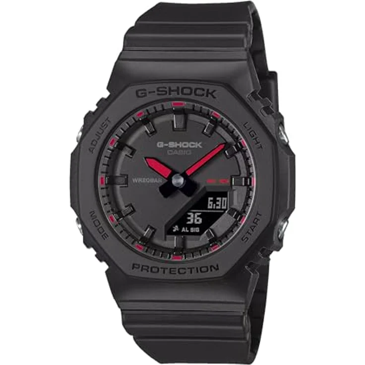 Casio G-SHOCK GMA-P2100SA-1A1ER, Armbanduhr mit strapazierfähigem Gehäuse und Edelstahlband, schwarz – Bild 1