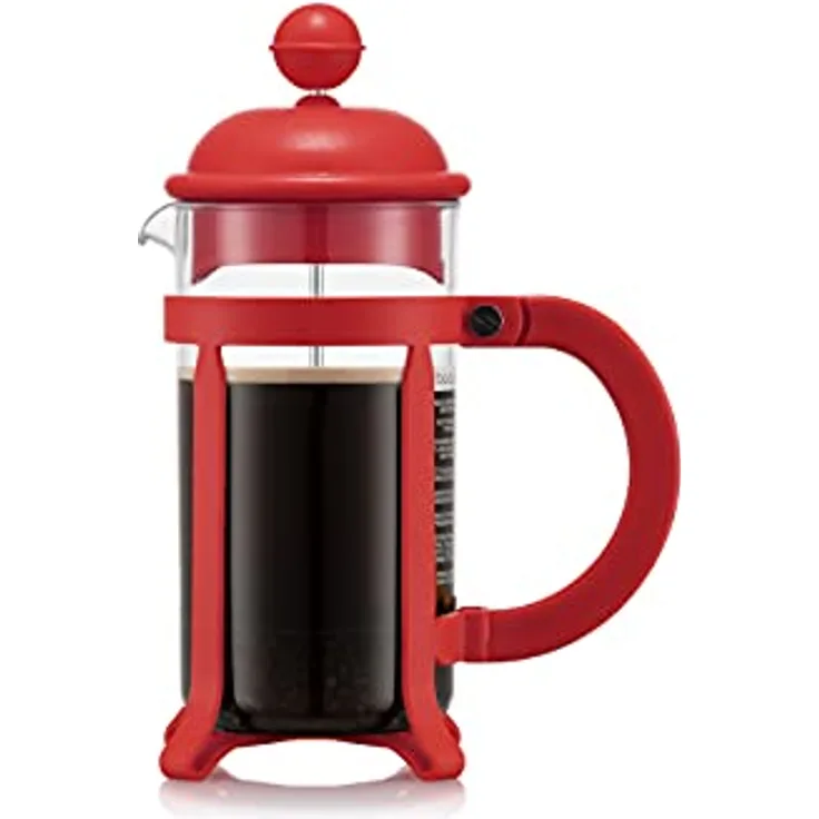 Bodum Java 1903-04 Kaffeebereiter aus Borosilikatglas, 3 Tassen, 0,35 l, Kunststoffgestell und Edelstahlkolben