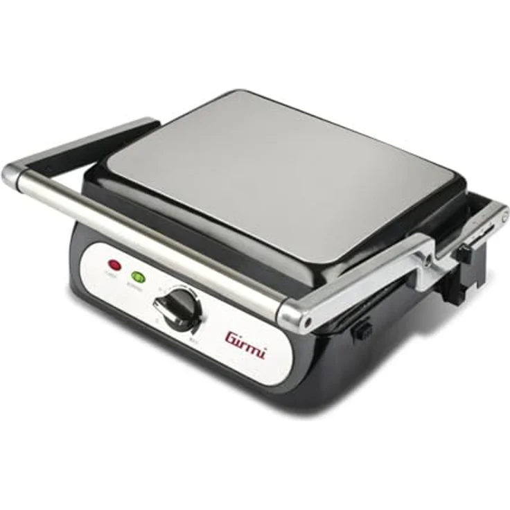 Girmi BS41 Kontaktgrill, 2000 W, Edelstahl, Antihaftbeschichtung, Abnehmbare Platten, Schwarz/Silber – Bild 2