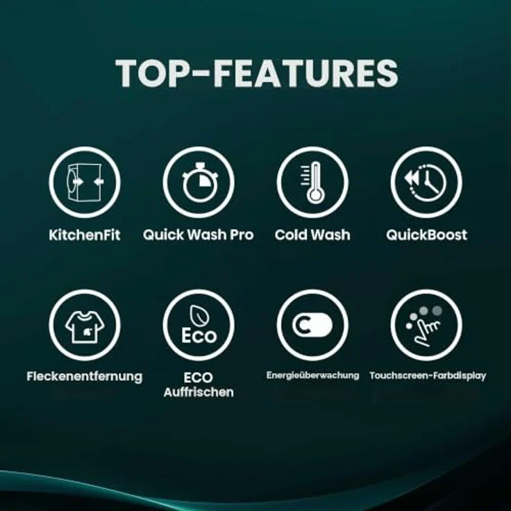 Hisense WF5I9043BWFS, Freistehende Waschmaschine, 9 kg, 1400 U/min, Energieeffizienzklasse A, Weiß – Bild 8