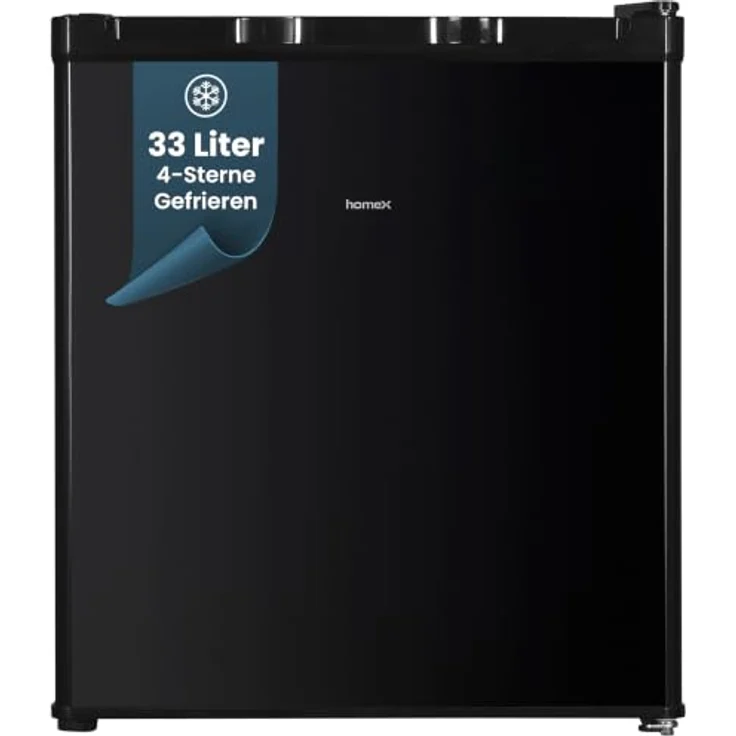 homeX FM1015-B Mini Gefrierschrank, 33L freistehende Gefriertruhe mit 4-Sterne-Gefrierfach, kompakt und leise, schwarz – Bild 1